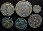 Набор из 6-ти медных монет "Сибирские"