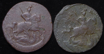 Набор из 2-х монет 2 копейки 1760 (с гуртовой надписью, Петр. 10р. )