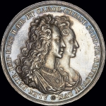 Медаль "Бракосочетание царевича Алексея с принцессой Шарлотой 25 октября 1711 г."