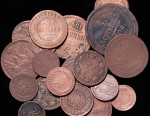 Набор из 19-ти медных монет