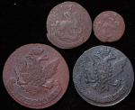 Набор из 6-ти медных монет (Екатерина II)