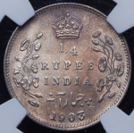 1/4 рупии 1903 (Индия) (в слабе) C