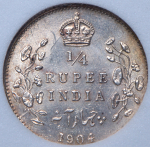 1/4 рупии 1904 (Индия) (в слабе) C