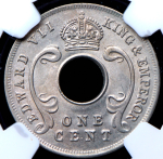 1 цент 1909 (Британская Восточная Африка) (в слабе)