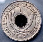 1 цент 1910 (Британская Восточная Африка) (в слабе)