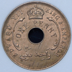 1 пенни 1908 (Британская Западная Африка) (в слабе)