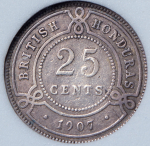 25 центов 1907 (Британский Гондурас) (в слабе)
