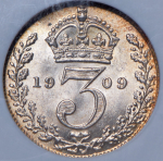 3 пенса 1909 (Великобритания) (в слабе)