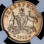 3 пенса 1910 (Австралия) (в слабе)