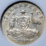 3 пенса 1910 (Австралия) (в слабе)