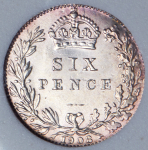 6 пенсов 1908 (Великобритания) (в слабе)