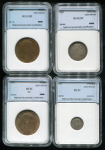 Набор из 4-х монет 1902-1910 (Великобритания)  (в слабах)