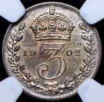 Набор монет Монди (Maundy set) 1902 (Великобритания) (в слабах)