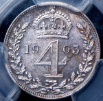 Набор монет Монди (Maundy set) 1903 (Великобритания) (в слабах)