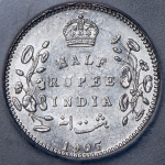 1/2 рупии 1907 (Индия) (в слабе) C
