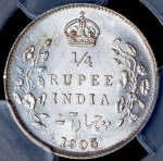 1/4 рупии 1905 (Индия) (в слабе) C