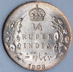 1/4 рупии 1908 (Индия) (в слабе)