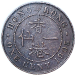 1 цент 1905 (Гонконг) (в слабе)