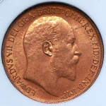 1 пенни 1908 (Великобритания) (в слабе)