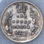 1 рупия 1908 (Индия) (в слабе) C