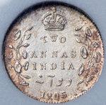 2 анны 1905 (Индия) (в слабе)