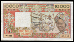 10000 франков 1977-1992 (Кот-д’Ивуар)