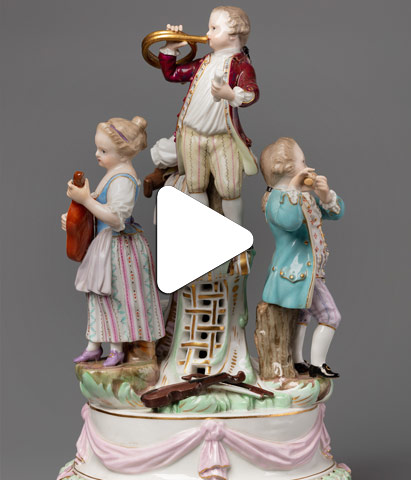 Видео Скульптура «Четверо музицирующих детей»