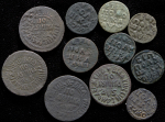 Набор из 11-ти медных монет Полушка (Петр I)
