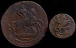 Набор из 2-х медных монет 1758