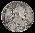 Рубль 1734 (разделенная дата, Бит. R2)