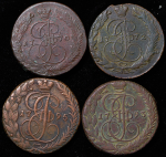 Набор из 7-ми медных монет 5 копеек ЕМ